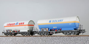 Pullman 36538 - H0 Gas-Kesselwagen Set ZAG 620, DB Ep. IV, Vorbildzustand um 1987, blau/weiß, DC